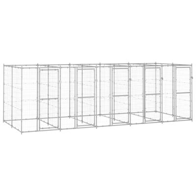 Hondenkennel 12,1 m² gegalvaniseerd staal