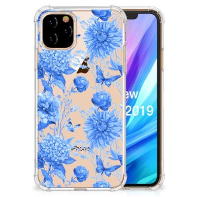Case voor Apple iPhone 11 Pro Flowers Blue Case voor Apple iPhone 11 Pro Flowers Blue