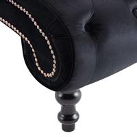 Chaise longue fluweel zwart - thumbnail