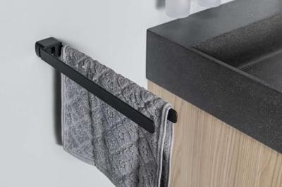 Dubbele Handdoekhouder Sapho Pirenei Draaibaar 35.9 cm Mat Zwart Sapho