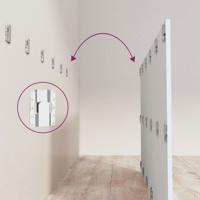 Hoofdbord met kastjes bewerkt hout wit - thumbnail