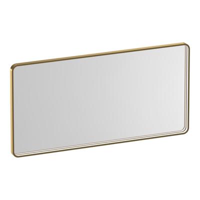 Brauer Sapphire Spiegel - Rechthoekig met Afgeronde Hoeken - 120 cm - met Goud Frame - met Directe LED-Verlichting - Dimbaar en met Kleurfunctie - met Afstandsbediening