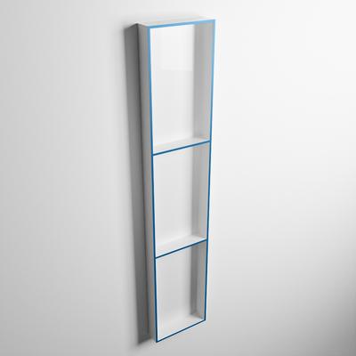 MONDIAZ EASY Nis 149,5x29,5cm in solid surface kleur Jeans | Talc. 3 vakken geschikt voor in- of opbouw