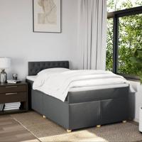 Boxspring met matras stof donkergrijs 120x190 cm - thumbnail