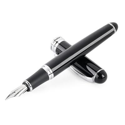 X750 briefpapier RVS Vulpen middellange NIB inkt pennen school Oiifice gift NIB grootte: 0.5 mm (zwart)