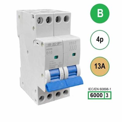 SEP krachtstroom installatieautomaat 13A INS36-4B13 inst. 4p B13 6kA (36mm) 3101644013