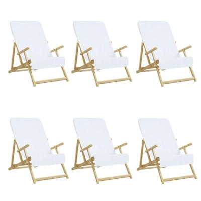 VidaXL Strandhanddoeken 6 st 400 g/m² 60x135 cm stof wit