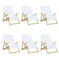 VidaXL Strandhanddoeken 6 st 400 g/m² 60x135 cm stof wit - thumbnail