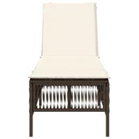Ligbed met kussen poly rattan bruin - thumbnail