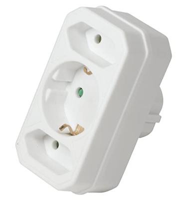 LogiLink LPS221 stroomdozenadapter met 2 x Euro bussen en 1 x Schuko bus wit