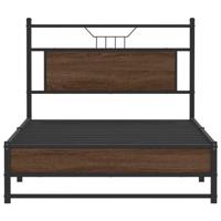 Bedframe zonder matras bewerkt hout bruin eikenkleur 100x200 cm - thumbnail