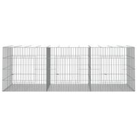 VidaXL Konijnenkooi met 3 panelen 163x79x54 cm gegalvaniseerd ijzer - thumbnail