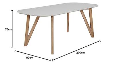 Artistiq Ovale Eettafel 'Ravi' 200 x 90cm, kleur Grijs Artistiq Ovale Eettafel 'Ravi' 200 x 90cm, kleur Grijs