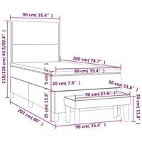 Boxspring met matras stof blauw 90x200 cm - thumbnail