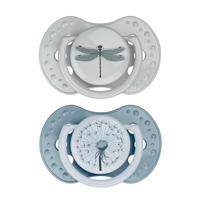 Difrax LOVI Dynamic Pacifier 0-3 Months Botanic Blue Green - Fopspeen - thumbnail