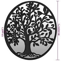 VidaXL Tuinspiegel rond 40x2,5 cm ijzer zwart - thumbnail