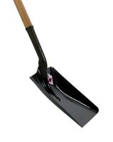 Ballastschop 26 cm aluminium met houten steel 85 cm - thumbnail