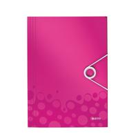 Leitz WOW elastomap met 3 kleppen, uit PP, ft A4, roze - thumbnail