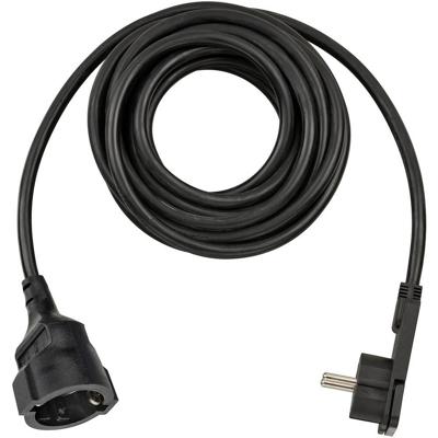 Brennenstuhl kwaliteits kunststof verlengsnoer met platte stekker 5m h05vv-f3g1,5 zwart - 1168980050