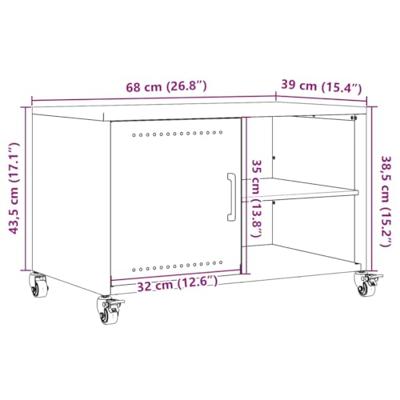 Tv-meubel 68x39x43,5 cm staal roze