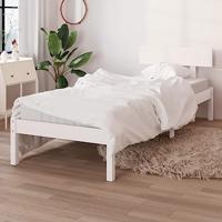 Bedframe massief grenenhout wit 100x200 cm - thumbnail