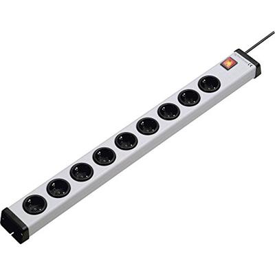 EHMANN 0201x00092301 Universele stekkerdoos met schakelaar, 9-voudig, 1,5 m voedingskabel