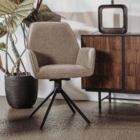 Tower Living Draaibare Eetkamerstoel 'Amaro' kleur Beige - thumbnail