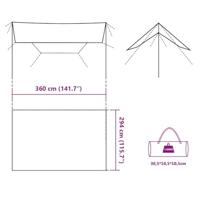 Kampeerluifel waterdicht 360x294 cm grijs en oranje - thumbnail