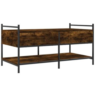 Salontafel 99x50x50 cm bewerkt hout gerookt eikenkleurig