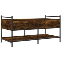 Salontafel 99x50x50 cm bewerkt hout gerookt eikenkleurig - thumbnail