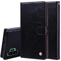 Voor Galaxy Note 10 Pro/Note 10 + Business stijl olie Wax textuur horizontale Flip lederen draagtas met houder & kaartsleuven & portemonnee (zwart) - thumbnail