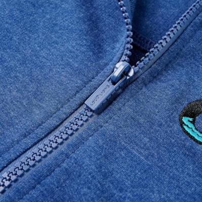 Kindervest met capuchon en rits 104 gemleerd donkerblauw Kindervest met capuchon en rits 104 gemleerd donkerblauw