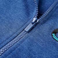 Kindervest met capuchon en rits 92 gemleerd donkerblauw - thumbnail