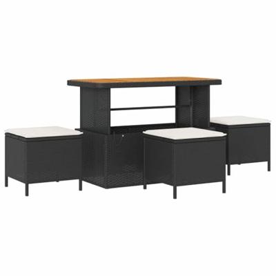 Tuinbankenset 13 pcs Zwart poly rattan