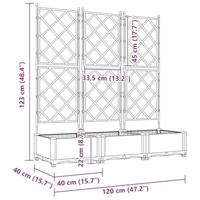 VidaXL Tuin bloempot 3 pcs grijs 120 x 40 x 125,5 cm staal