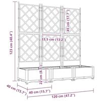 Tuin Bloempot 3 pcs Grijs 120 x 40 x 125,5 cm Staal - thumbnail