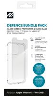ZAGG iFrogz Defence Glass Screen Protector Compatibel voor iPhone 13 Pro, Bonus Clear Case, Duurzaam, Slank, Smudge Resistent, Gehard Glas, Helder - thumbnail