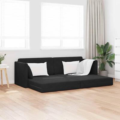 Vloerslaapbank Zwart 213 x 76 x 77 cm Fluweel