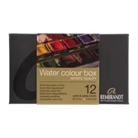 Rembrandt Professionele Aquarelverf Metalen Set - Napjes + Penseel - Algemene Kleurenselectie - thumbnail