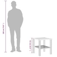Tuintafel 40x40x42 cm poly rattan en acaciahout beige - thumbnail