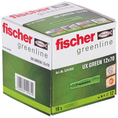 Fischer 524858 Universele pluggen 70 mm 12 mm 18 stuk(s)