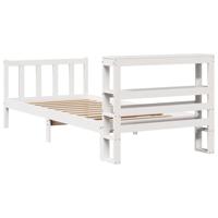 Bedframe zonder matras massief grenenhout wit 90x200 cm - thumbnail