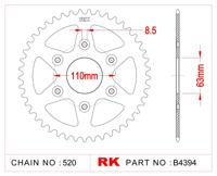 RK Chain wheel 520 45z steel black - thumbnail