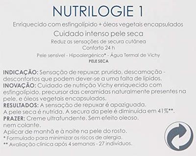 Vichy Vichy Nutrilogie 1 Dagcrème Droge Gevoelige Huid 50ml - thumbnail