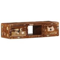 Tv-meubel wandmontage 100x32x25 cm massief gerecycled hout - thumbnail