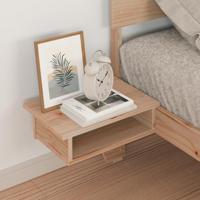 Bedframe met nachttafels Bruin 90 x 190 cm Massief grenenhout - thumbnail