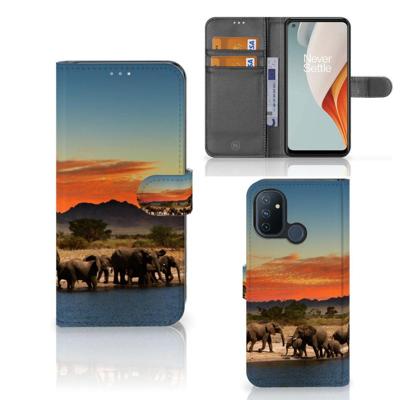 OnePlus Nord N100 | Telefoonhoesje | Met pasjeshouder | Olifanten OnePlus Nord N100 | Telefoonhoesje | Met pasjeshouder | Olifanten