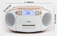 Reflexion RCR2260PK Radio/CD-speler VHF (FM) AUX, CD, Cassette Pink, Wit - thumbnail