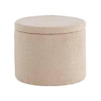 Nest living Amelia Poef Teddystof Beige - Met Opbergruimte - thumbnail