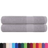 VidaXL Handdoeken 2 st 100x200 cm 360 g/m² 100% katoen grijs - thumbnail